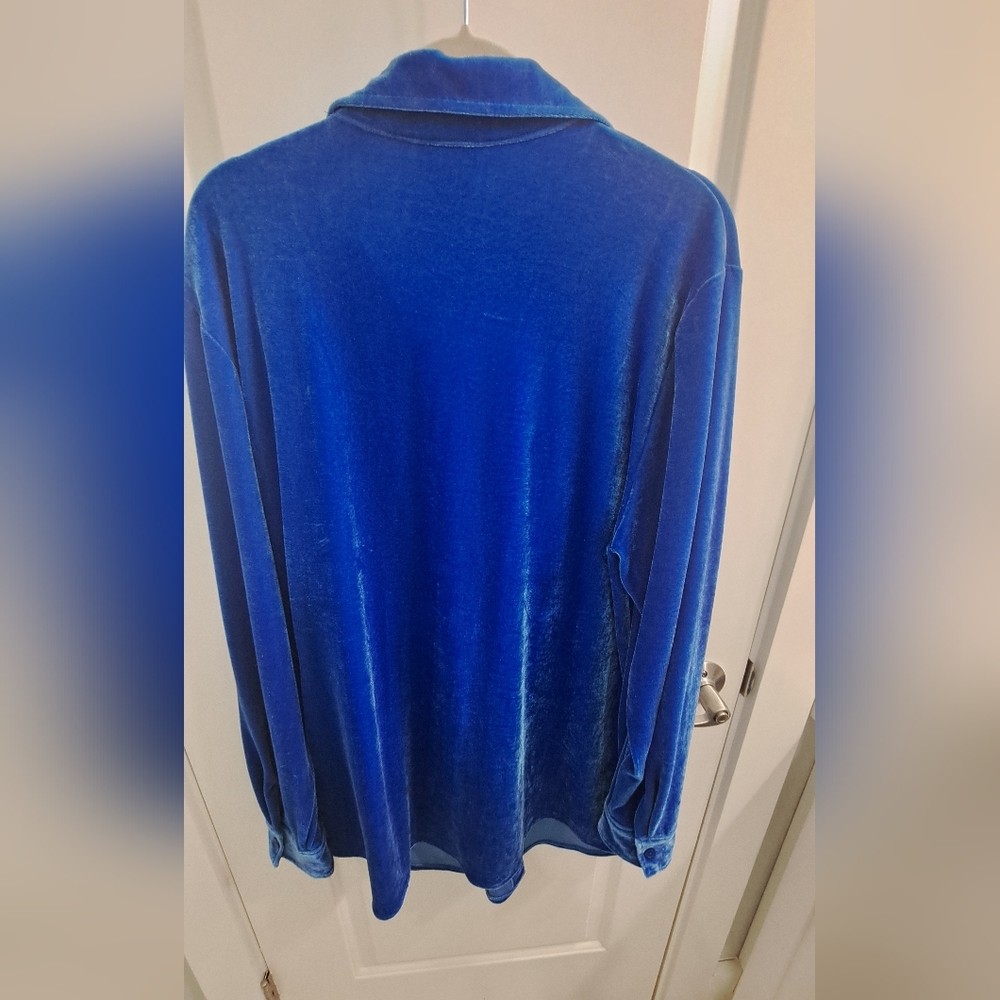 Soft Surroundings Blue Velvet Top - Picture 2 of 3
